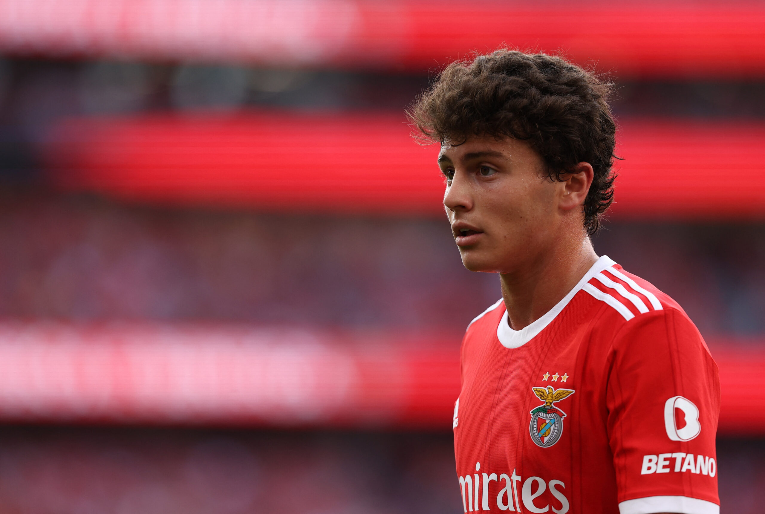 Soccer Football - Primeira Liga - Benfica v Santa Clara - Estadio da Luz, Lisbon, Portugal - May 27, 2023 Benfica's Joao Neves during the match REUTERS/Rodrigo Antunes