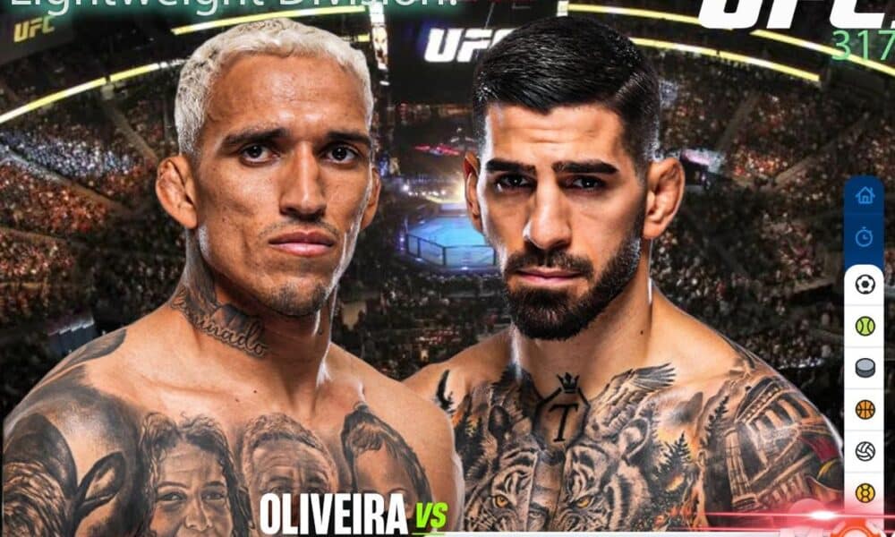 Ilia Topuria vs Charles Oliveira UFC fighting
