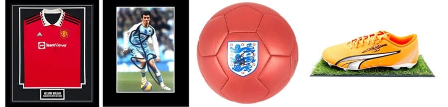 Signed Football Memorabilia - Up to £250