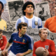 Football legends Pele, Maradona, Cruyff, Best, Zidane, Charlton